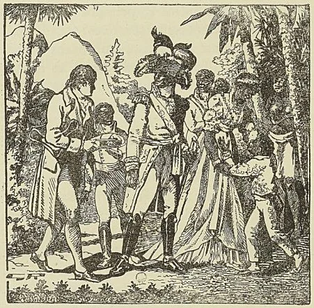 TOUSSAINT LOUVERTURE REÇOIT UNE LETTRE DU PREMIER CONSUL, d’après une gravure de GÉNÉRAL RICHEPANCE, d’après une gravure de Tardieux.. l’époque