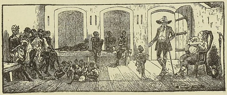 TRAFIQUANTS ET ESCLAVES, d’après une lithographie