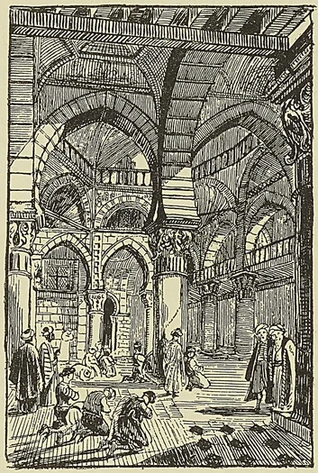 LA MOSQUÉE KETCHAOUA A ALGER, d’après une lithographie de Lessore et Wyld