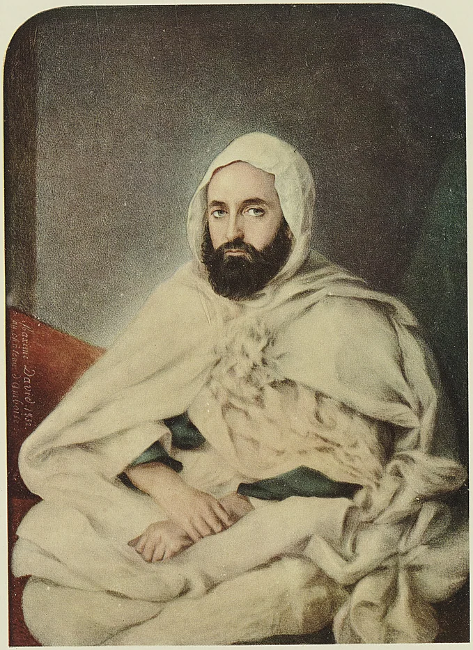 ABD-EL-KADER D’après la miniature de MAXIME DAVID. (Musée de Trianon).