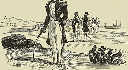LE PRINCE DE JOINVILLE A MOGADOR, d’après une lithographie de l’époque