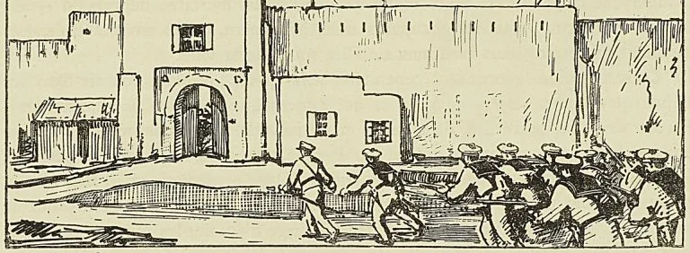 PRISE DE LA PORTE DE LA MARINE PAR L’ENSEIGNE DE VAISSEAU BALLANDE ET LES MARINS DU « GALILÉE »