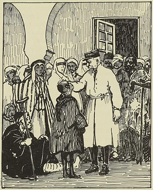 LA VISITE DU MÉDECIN-MAJOR CHKISTIANI A L’INFIRMERIE INDIGÈNE