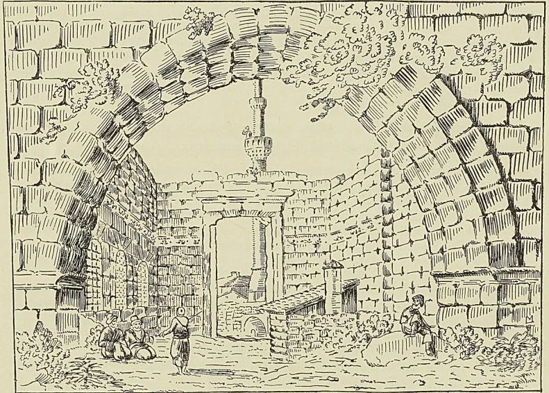 LE MONUMENT D’AUGUSTE A ANGORA, d’après un dessin à la mine de plomb de PRÉAULX