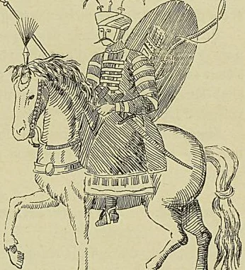 CAVALIER PERSAN, d’après un dessin de l’album de CHARDIN