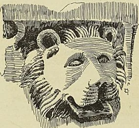 TÊTE D’UN CHAPITEAU DU TEMPLE DE BACCHUS A PALMYRE, cul-de-lampe, dessin de L. MOLES