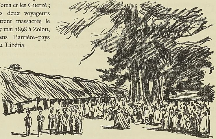 LE MARCHÉ DE KANKAN (HAUTE-GUINÉE), d’après un dessin du Tour du monde (1897)