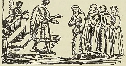 LES PÈRES CAPUCINS REÇUS PAR LE ROI DU CONGO, d’après le P. Labat. Description du Congo
