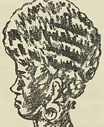 COIFFURE DE FEMME INPONGIRÉE, d’après un dessin des Voyages de Paul de Chaillu