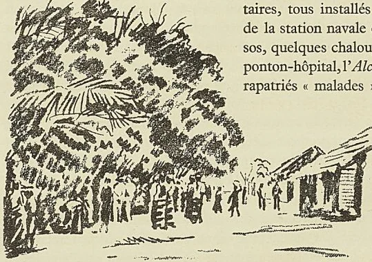 UN MARCHÉ A BRAZZAVILLE, d’après un croquis de la Mission de Brazza
