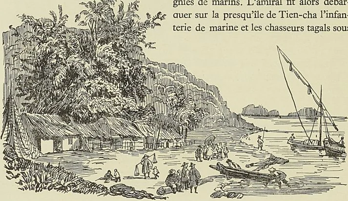 LE PORT DE TOURANE, d’après un dessin de Fisquet, Voyage de la Bonite