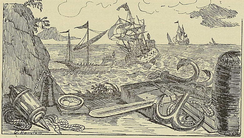 TOMBEAUX DES SAKALAVES, d’après Valentyn : Histoire des comptoirs hollandais. Frontispice. AVENUE DE FORT-DAUPHIN