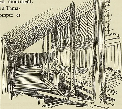INTÉRIEUR D’UN BLOCHKAUS, d’après un dessin du Monde illustré