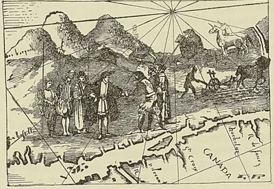 JACQUES CARTIER AU CANADA, d’après une carte du XVI® siècle. British Museum