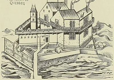 HABITATION DE QUÉBEC, d’aprés Champlain. Voyages en la Nouvelle-Franc