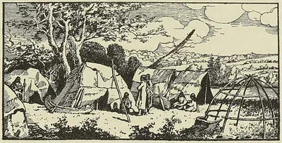 TRIBUS INDIENNES, d’après une gravure de Henri R. Schoolcraft’s