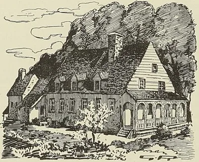 L’ANCIEN MANOIR DE TILLY A SAINT-ANTOINE-DE-TILLY, d’après une peinture de Maillard