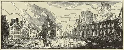 1759, PLACE DE L’ÉGLISE NOTRE-DAME DES VICTOIRES (D’après une gravure anglaise du…