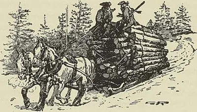 HALAGE DU BOIS PAR TRAÎNEAU ATTELÉ DE CHEVAUX