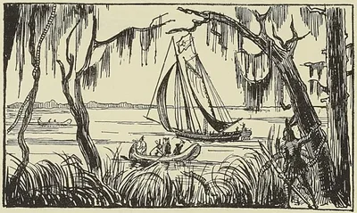 LES RIVES DU MISSISSIPI, d’après une estampe populaire du xvie siècle