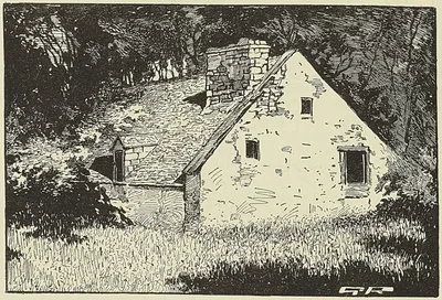 HABITATION SUPPOSÉE DE CAVELIER DE LA SALLE (D’après une aquarelle provenant des archives…