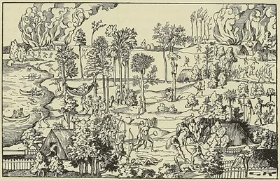 FIGURES DE BRÉSILIENS, d’après une gravure du XVie siècle, Bibliothèque nationale