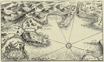 PORT-ROYAL DE LA MARTINIQUE, d’après une carte du xvie siècle