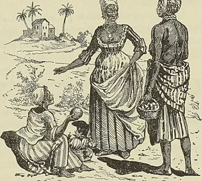 AFFRANCHIE ET ESCLAVES, d’après une gravure du XVIlle siecle