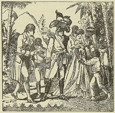 TOUSSAINT LOUVERTURE REÇOIT UNE LETTRE DU PREMIER CONSUL, d’après une gravure de GÉNÉRAL…