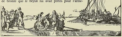 DÉPART D’UNE EXPÉDITION CONTRE LES BARBARESQUES, d’après une eau-forte de La Belle