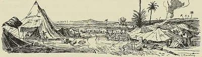 LES TROUPES FRANÇAISES TRAVERSENT LE CAMP TURC DE STAOUÉLI (d’après une lithographie de…