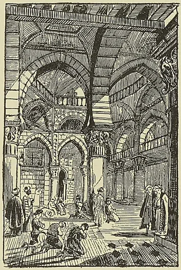 LA MOSQUÉE KETCHAOUA A ALGER, d’après une lithographie de Lessore et Wyld