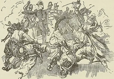 BATAILLE DE LA SıKKAK, d’après le tableau d’Horace Vernet. (Musée de Versailles.)
