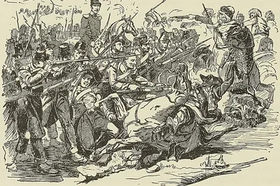 CHANGARNIER ET LE 2º LÉGER, d’après le tableau d’Horace Vernet. (Musée de Versailles.)
