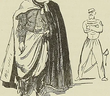 OFFICIER INDIGÈNE DE SPAHIS, d’après une aquarelle de Lalaisse. (Musée de l’Armée.)