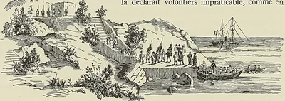DÉBARQUEMENT DES TRANSPORTÉS POLITIQUES A BôNE, d’après un dessin du Monde illustré