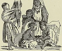 ENFANTS INDIGÈNES, d’après un croquis de l’Illustration, cul-de-lampe