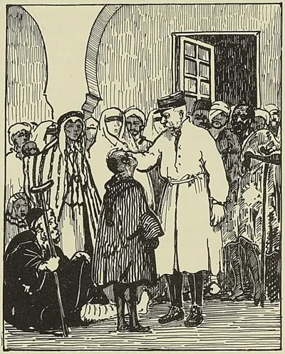 LA VISITE DU MÉDECIN-MAJOR CHKISTIANI A L’INFIRMERIE INDIGÈNE