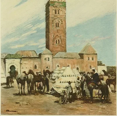 MARRAKECH Tentes devant la Koutoubia