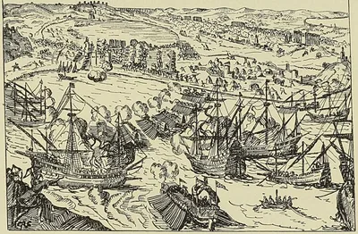 EXPÉDITION DE CHARLES-QUINT CONTRE TUNIS, d’après une gravure ancienne