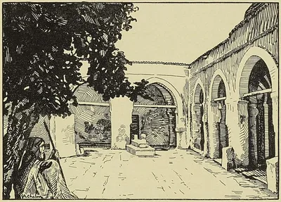 GABÈS. INTÉRIEUR DE LA MOSQUÉE DE SIDI-IDRISS