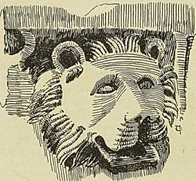 TÊTE D’UN CHAPITEAU DU TEMPLE DE BACCHUS A PALMYRE, cul-de-lampe, dessin de L. MOLES
