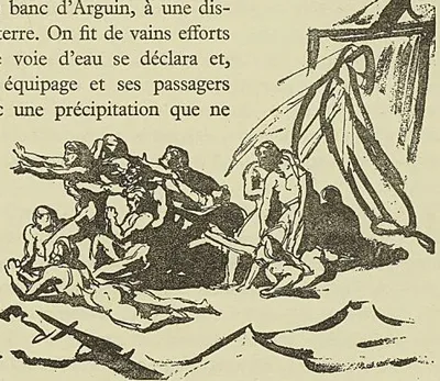 LE RADEAU DE LA  MÉDUSE , première esquisse abandonnée de Géricault