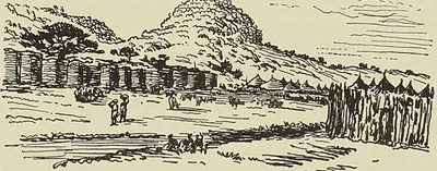 TÉNÉToU, d’après le croquis du lieutenant Binger