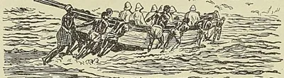 MISE A L’EAU D’UNE PIROGUE : BARRE DU GRAND-BASSAM