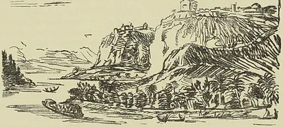 SAN SALVADOR SUR LE LEDUNDA (CoNGO), d’après une gravure portugaise du XVII® siècle