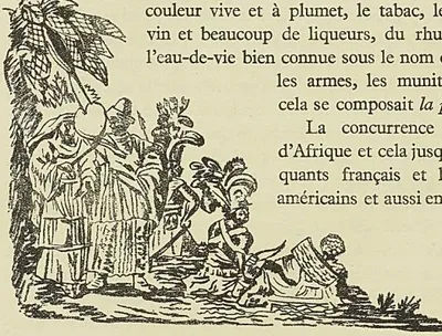 HABITANTS DU CONGO, cartouche d’une carte portugaise du Congo et de l’Angola, XVII° siècle