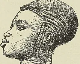 JEUNE FEMME ADOUMA, croquis d’après nature d’E. Laethier