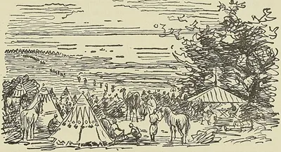 LA COLONNE MONTEIL AU ICHAD, d’après un dessin de l’Illustration