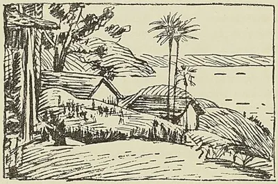 BANGUI EN 1896, d’après la peinture de Ch. Castellani